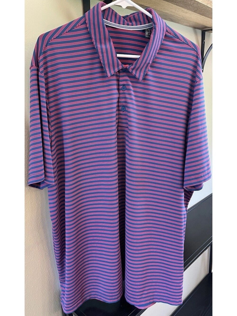 Men’s Adidas Striped Golf Polo Size 2XL